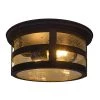 Cambridge 2-Light Antique Black Ceiling Flushmount with 2 Edison LED Light Bulbs Included by Sylvania