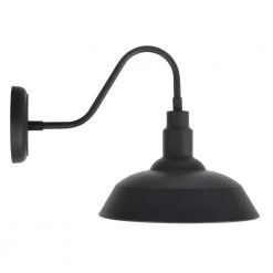 Easton 1-Light Antique Black Outdoor Wall Mount Barn Light Sconce with Edison LED Light Bulb Included by Sylvania