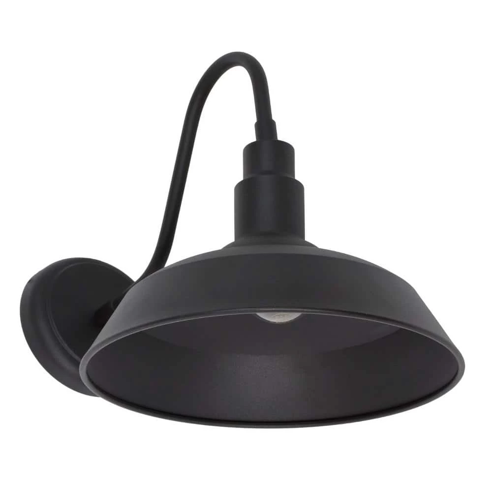 Easton 1-Light Antique Black Outdoor Wall Mount Barn Light Sconce with Edison LED Light Bulb Included by Sylvania - Image 3