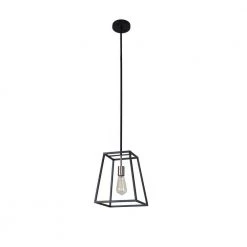 Sarah Collection 1-Light Black and Satin Nickel Pendant by BELDI