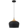Urbania 1-Light Black and Wood Pendant Fixture by BELDI