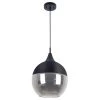 Popoli Collection 1-Light Black Pendant and Smoked Glass by BELDI