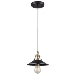 Ezra Collection 1-Light Black Pendant by BELDI