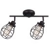Lancy 2-Lights Matte Black Track Light with Cage Shade by BELDI
