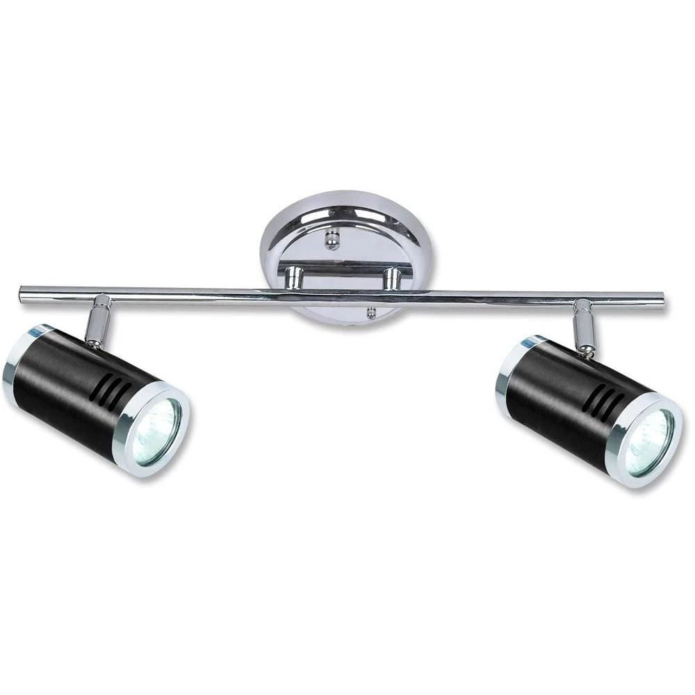 Ricardo Collection 2-Light Black and Chrome Track Lighting Fixture by BELDI