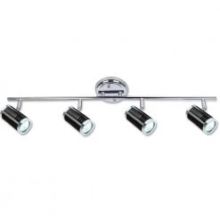 Ricardo Collection 4-Light Black and Chrome Track Lighting Fixture by BELDI