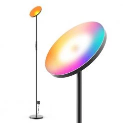 66.9 in. Black Torchiere LED Color Changing Floor Lamp by Nersunda