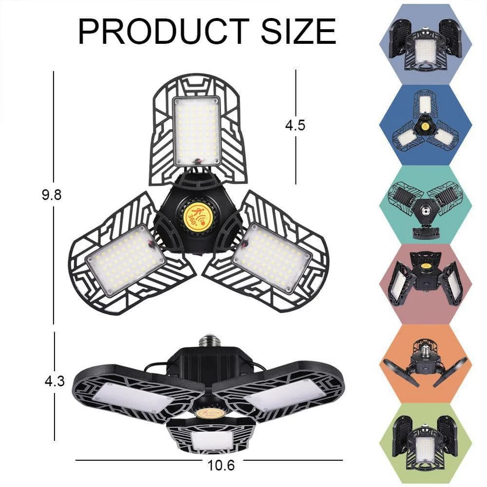 60-Watt Deformable LED Garage Light Ceiling Shop Light, Daylight by Nersunda - Image 3