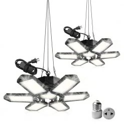 LED Deformable Garage Ceiling Lights (2-Pack) by Nersunda