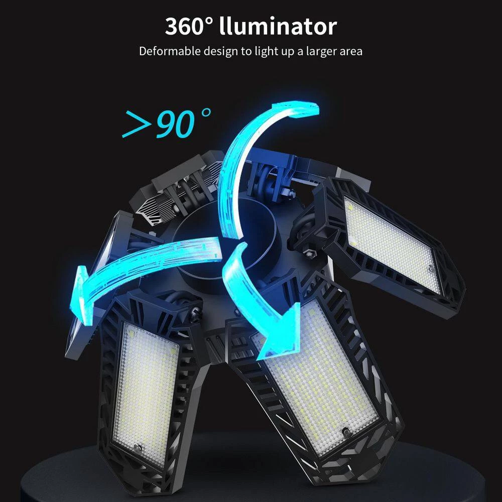 100-Watt Deformable LED Garage Ceiling Lights for Basement Bay Workshop (2-Pack) by Nersunda - Image 6