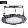 100-Watt Equivalent Integrated LED Black Round High Bay Light by Nersunda