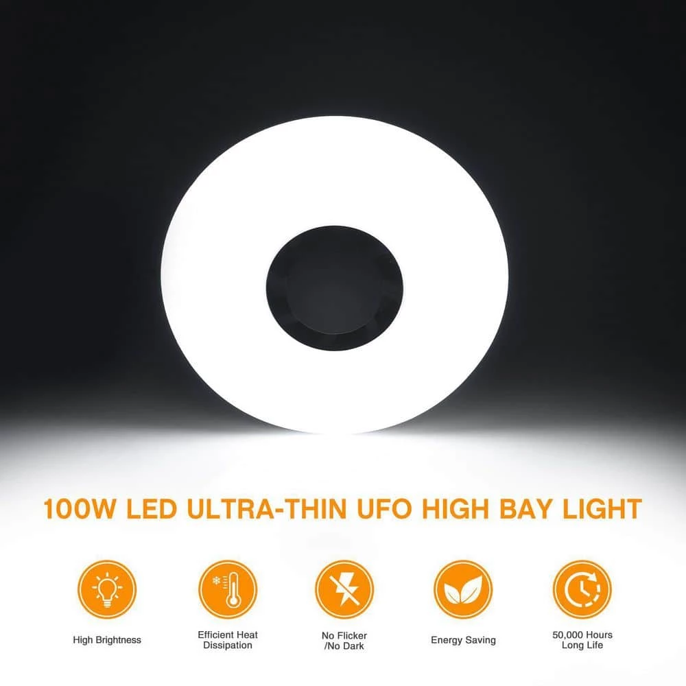 100-Watt Integrated LED Round UFO High Bay Light by Nersunda - Image 3