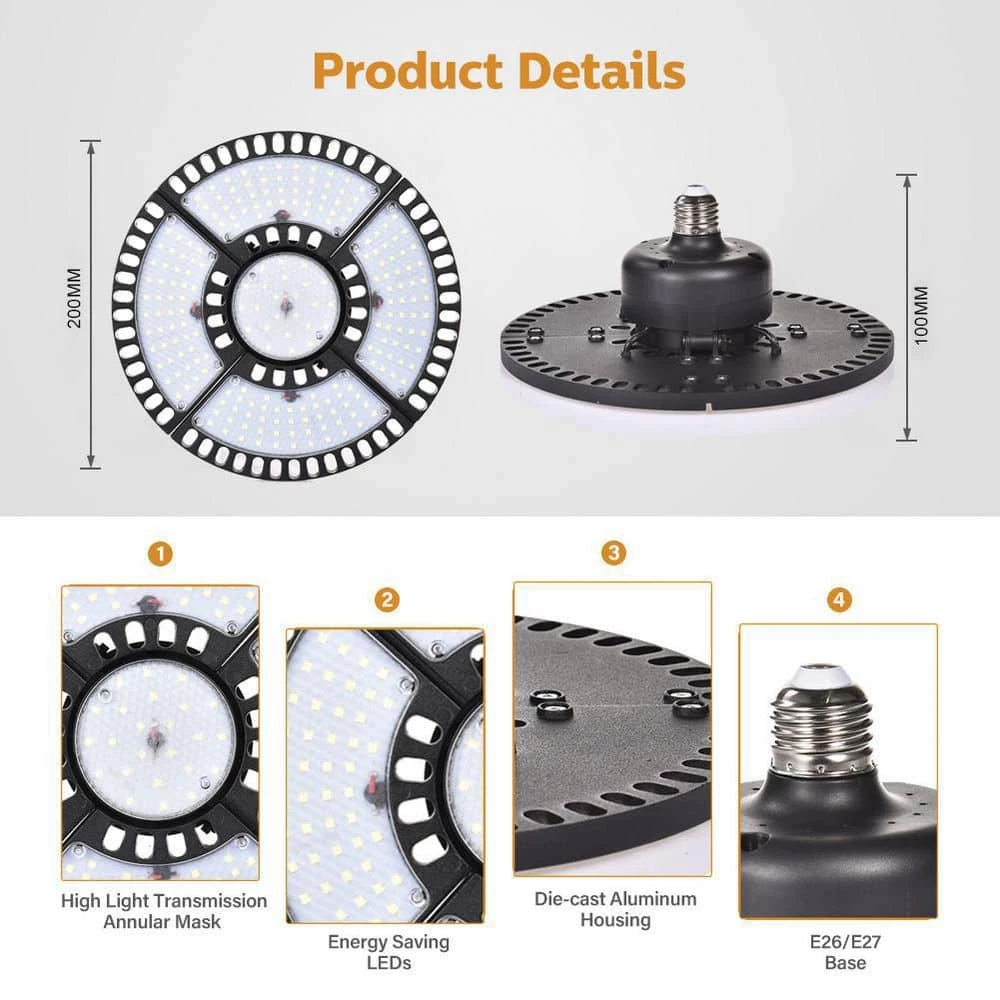100-Watt Deformable LED Garage High Bay Light by Nersunda - Image 3