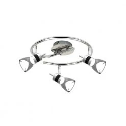 LED Brushed Chrome Integrated LED Track Lighting with 3 Heads by BELDI