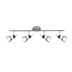LED 25.2 in. 4-Light Brushed Chrome Integrated LED Track Lighting Kit by BELDI