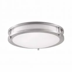100-Watt Brushed Nickel Integrated LED Flush Mount by Euri Lighting