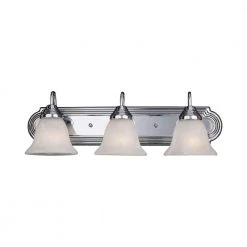 24 in. Brushed Nickel LED Vanity Light Bar with 3 LED Glass Bells by Euri Lighting