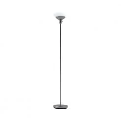 69 in. Brushed Nickel Steel Floor Lamp with Acid Etched Glass Lens by Euri Lighting