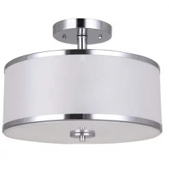 Portland Collection 2-Light Chrome Semi-Flush Mount Light by BELDI