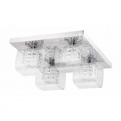 Miami Collection 4-Light Chrome Flush Mount Fixture with Clear Glass Shade by BELDI