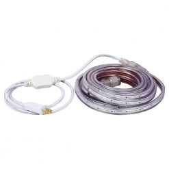 16.4 ft. 30-Watt Plug-In Outdoor Flex LED Landscape Lighting Set Deck Rail Light Daylight White 6500K, White by Sylvania