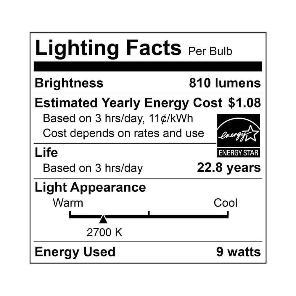 60-Watt Equivalent A19 ENERGY STAR, CEC and Dimmable LED Light Bulb in Warm White (10-Pack) by Euri Lighting - Image 7