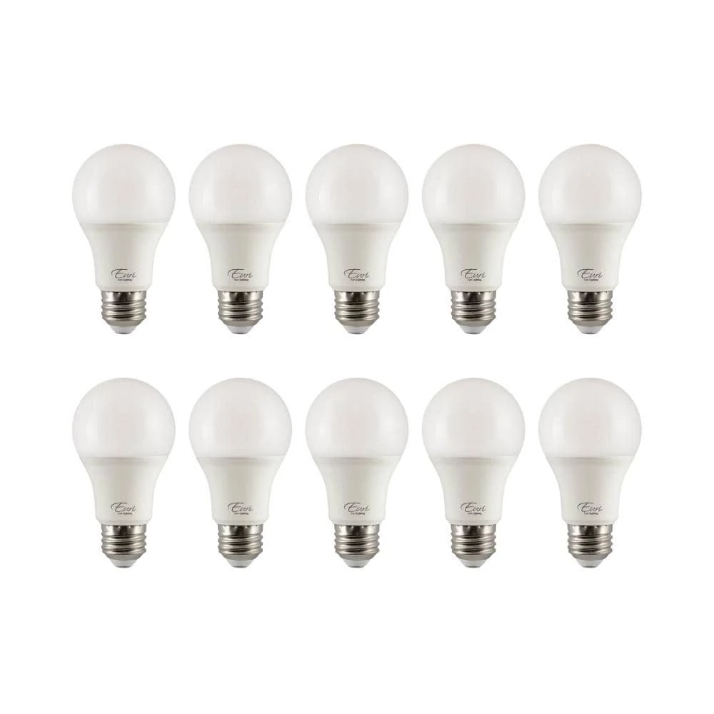 60-Watt Equivalent A19 Dimmable LED Light Bulb in 4000K (10-Pack) by Euri Lighting