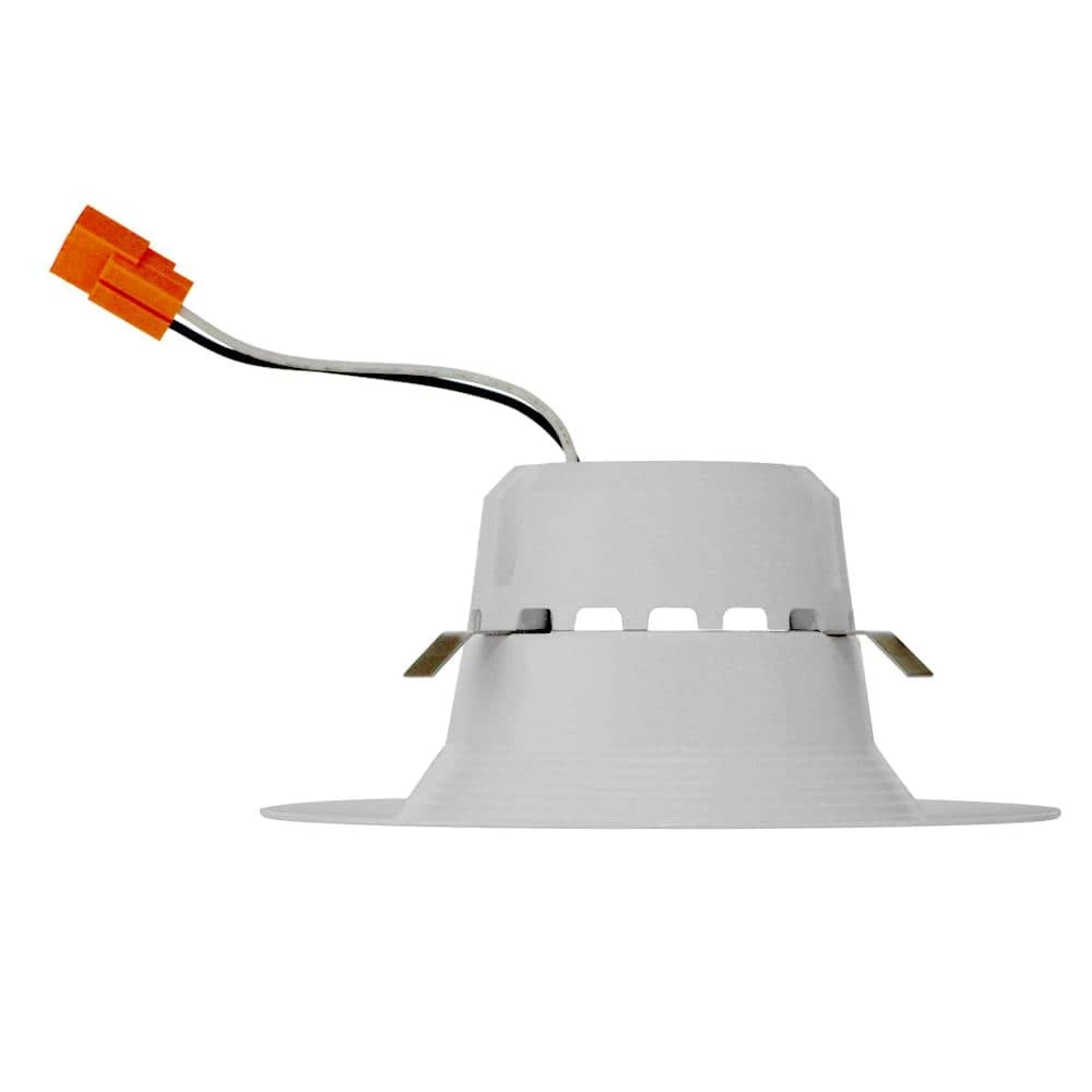 4 in. 75-Watt Equivalent 13-Watt, Matte White Dimmable Recessed Integrated LED Downlight Trim by Euri Lighting - Image 3