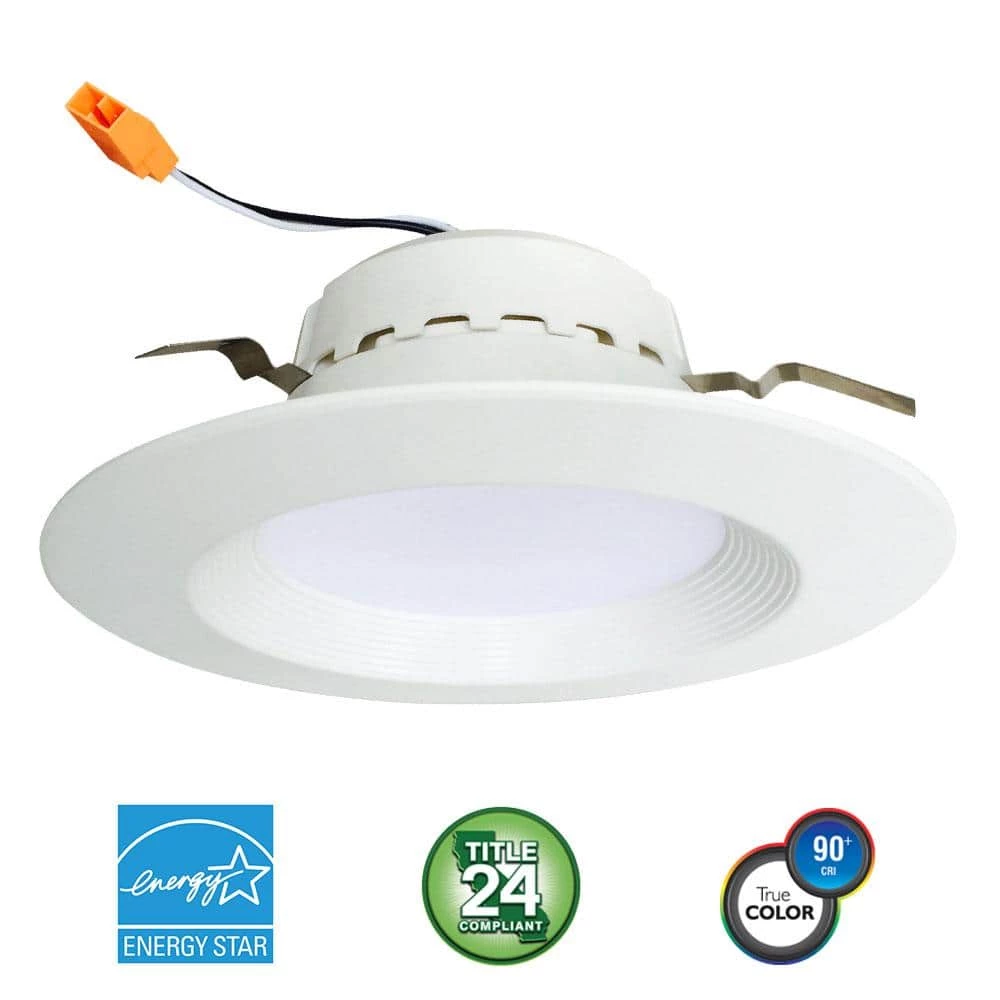 4 in. 75-Watt Equivalent 13-Watt, Matte White Dimmable Recessed Integrated LED Downlight Trim by Euri Lighting - Image 6
