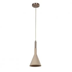 Ciment 1-Light Satin Nickel and Cement Pendant Fixture by BELDI