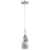 Peak Collection 1-Light Grey Glass and Nickel Pendant by BELDI