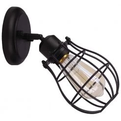 Lancy Collection 1-Light Matte Black Track Light with Cage Shade by BELDI