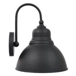 Dover 1-Light Antique Black Outdoor Wall Mount Barn Light Sconce with Edison LED Light Bulb Included by Sylvania