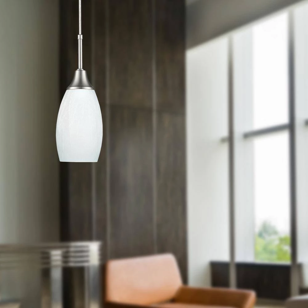 Peak Collection 1-Light Nickel Pendant with White Glass by BELDI - Image 7