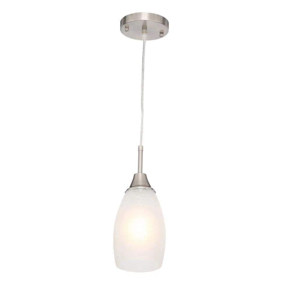 Peak Collection 1-Light Nickel Pendant with White Glass by BELDI - Image 3