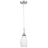 Peak Collection 1-Light Nickel Pendant with White Glass by BELDI