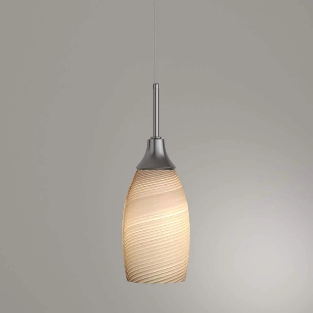 Peak Collection 1-Light Nickel Pendant with Brown Glass by BELDI - Image 3
