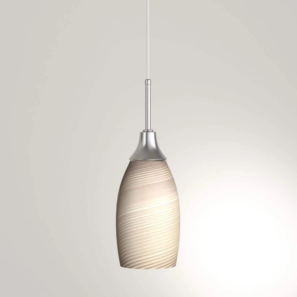 Peak Collection 1-Light Nickel Pendant with Brown Glass by BELDI - Image 4