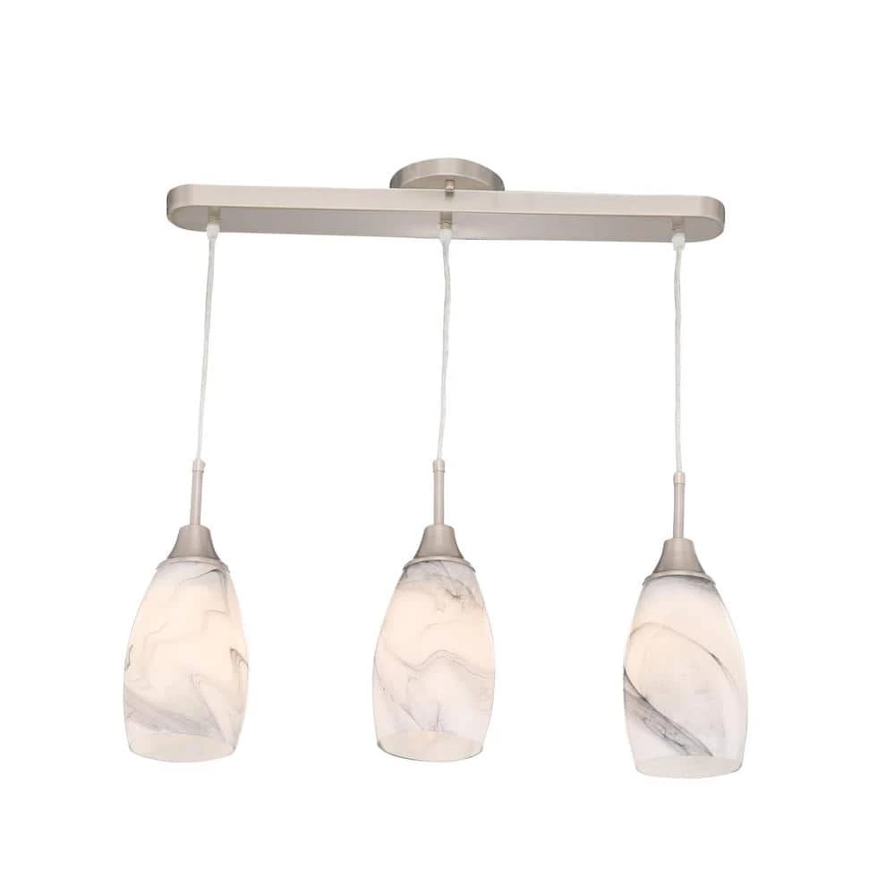 Peak Collection 3-Light Grey and Nickel Pendant by BELDI - Image 5