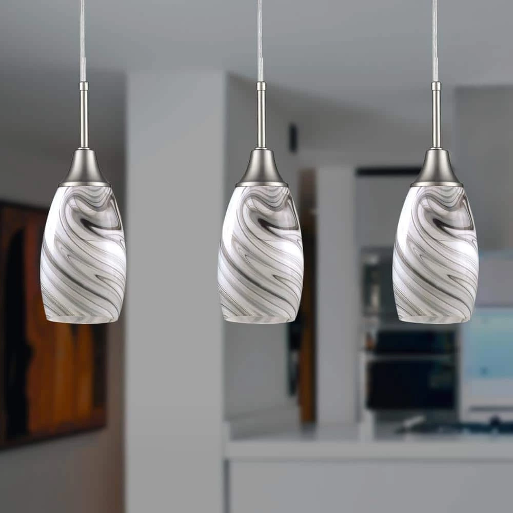 Peak Collection 3-Light Grey and Nickel Pendant by BELDI - Image 10