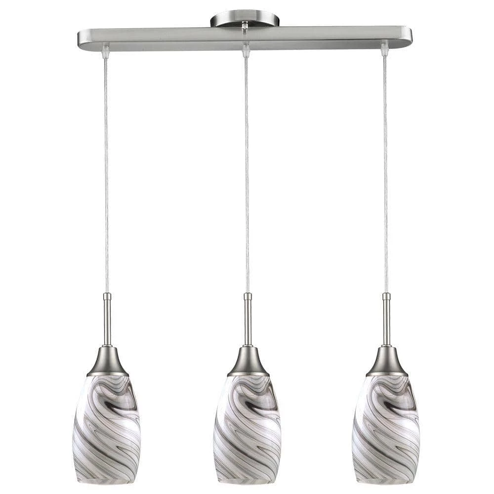 Peak Collection 3-Light Grey and Nickel Pendant by BELDI