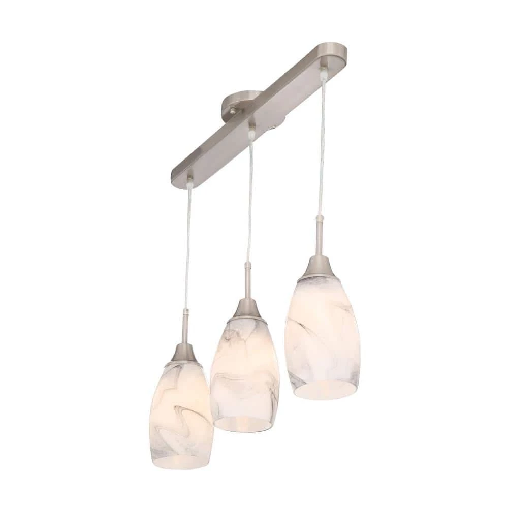Peak Collection 3-Light Grey and Nickel Pendant by BELDI - Image 4
