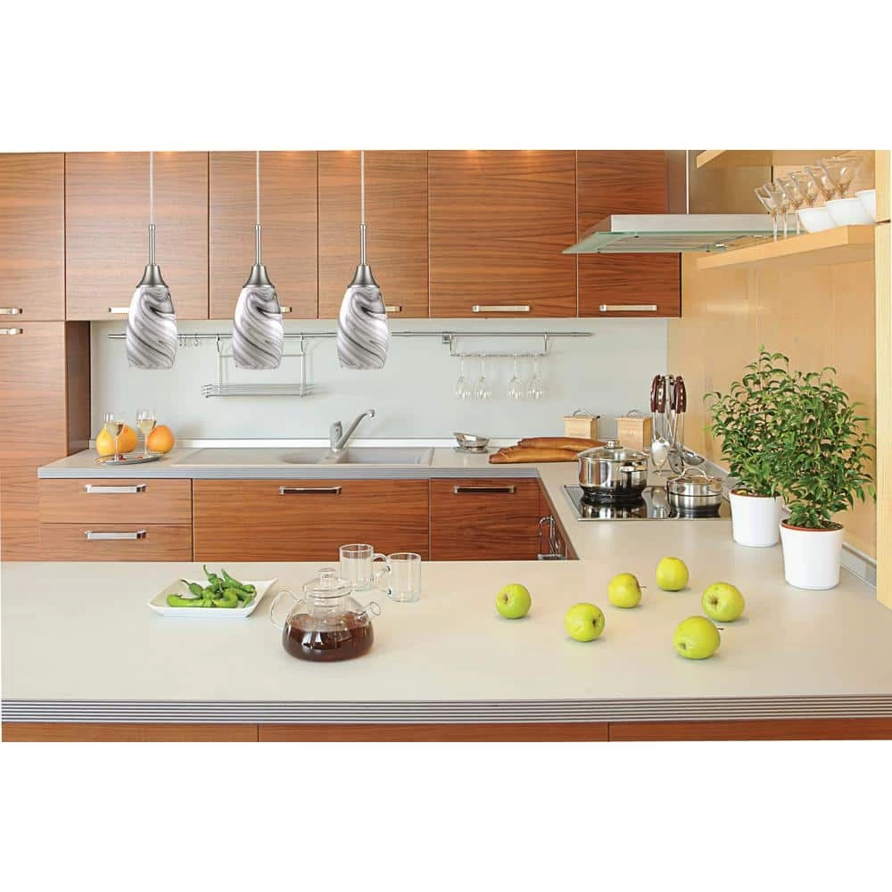 Peak Collection 3-Light Grey and Nickel Pendant by BELDI - Image 2