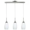 Peak Collection 3-Light White and Nickel Pendant by BELDI