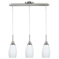 Peak Collection 3-Light White and Nickel Pendant by BELDI