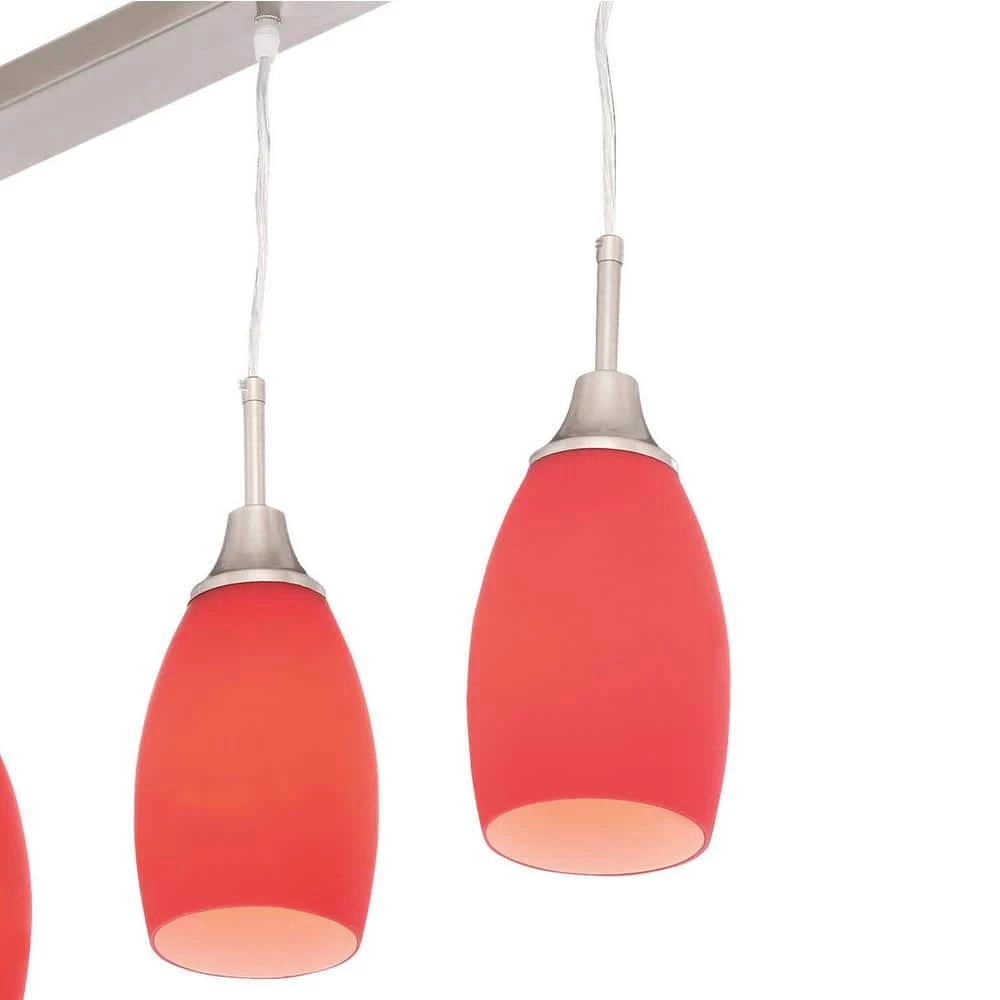 Peak Collection 3-Light Red and Nickel Pendant by BELDI - Image 3