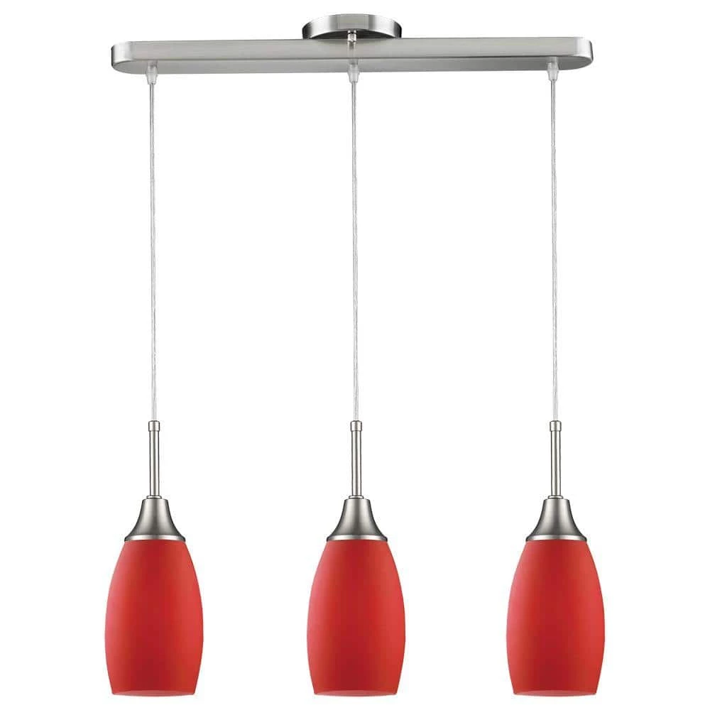 Peak Collection 3-Light Red and Nickel Pendant by BELDI