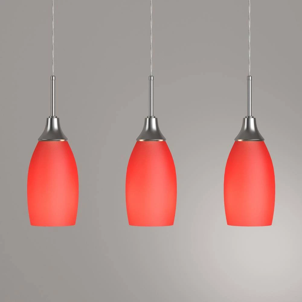 Peak Collection 3-Light Red and Nickel Pendant by BELDI - Image 6