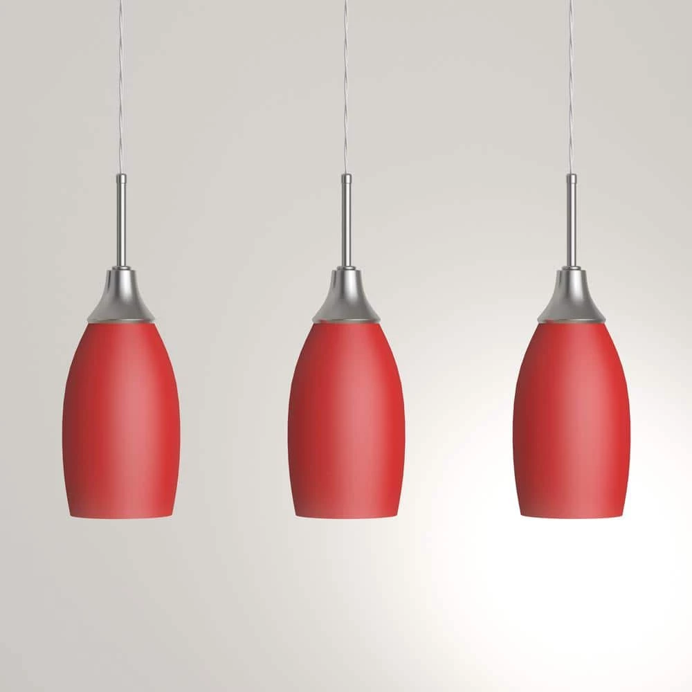Peak Collection 3-Light Red and Nickel Pendant by BELDI - Image 7