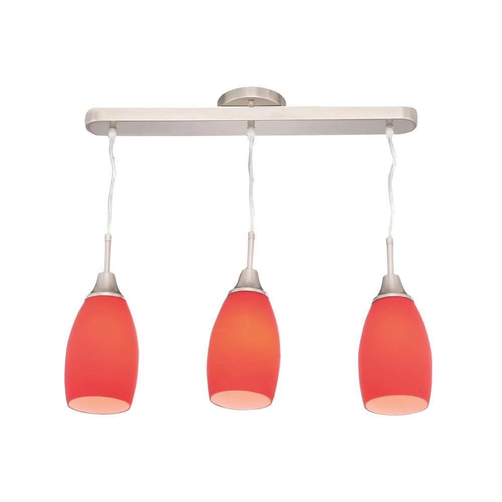 Peak Collection 3-Light Red and Nickel Pendant by BELDI - Image 4